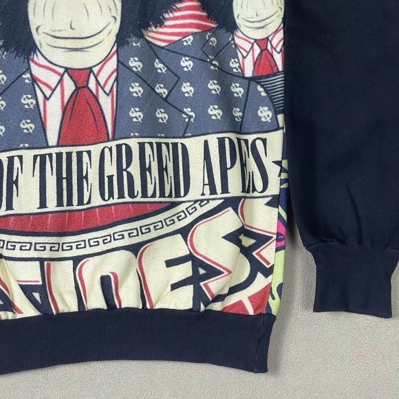 Blue Bunny 1987 The Planet Of The Greed Apes Womens L All Over Print Sweatshirt - Picture 3 of 9